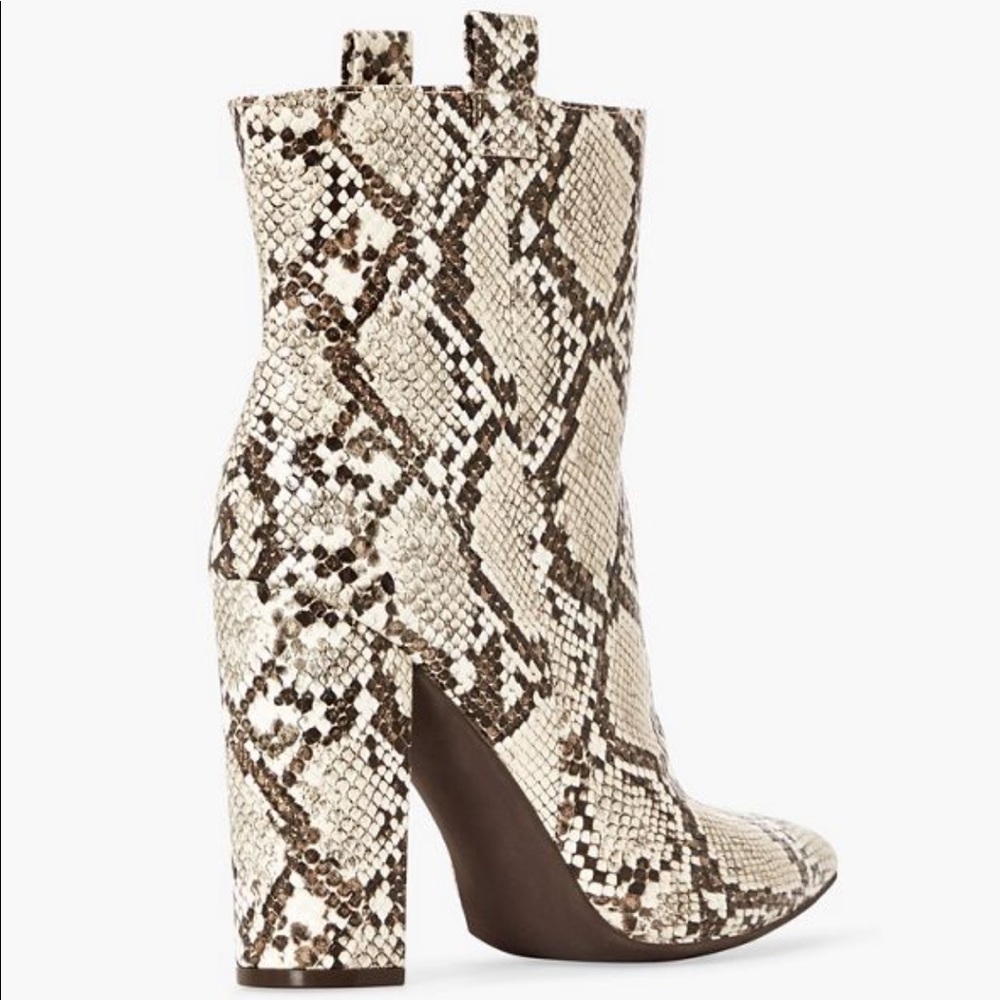 Snake Print Block Heel Bootie - image 4